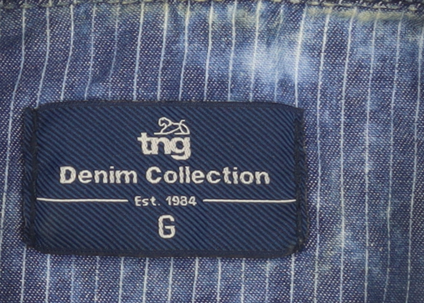 TNG Women Blue Denim Button-Up Long Sleeve Cotton Shirt M