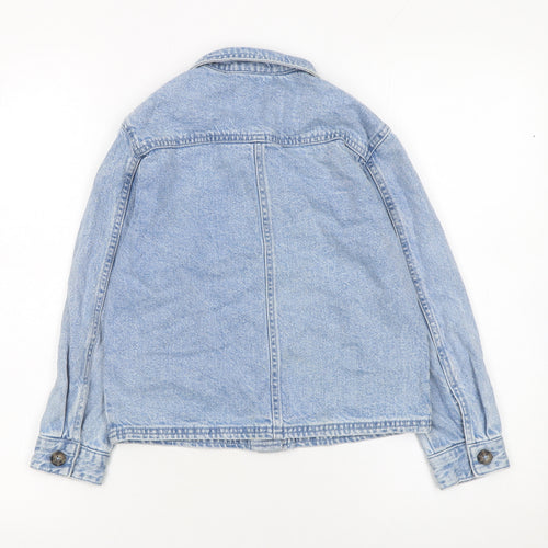 Leigh Tucker Willow Girls Blue Denim Embroidered Shirt Jacket 8-9 Years
