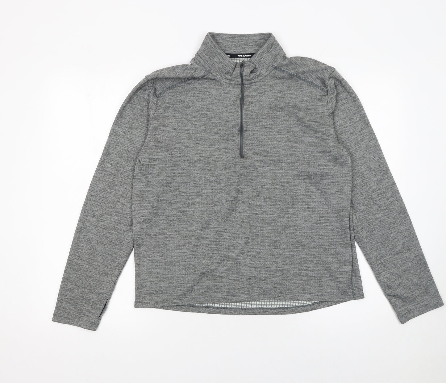Nike Men's Grey Dri-FIT 1/2 Zip Running Sweatshirt Size M