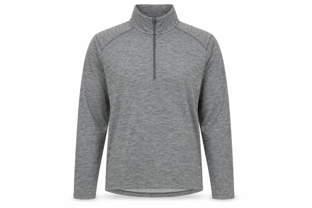 Front view of Nike Men's Grey Dri-FIT 1/2 Zip Running Sweatshirt, size M