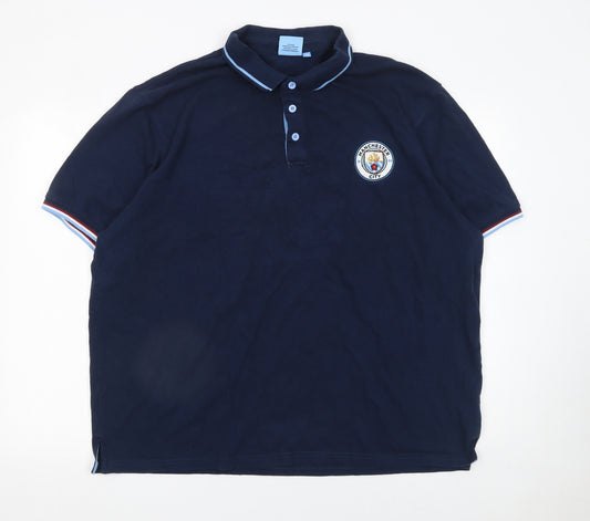 Fanatics Manchester City Men's Blue 4XL Polo Shirt Football Cotton Blend