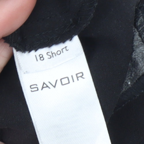 Savoir Women’s Black Size 18 Short Straight Leg Ponte Trousers