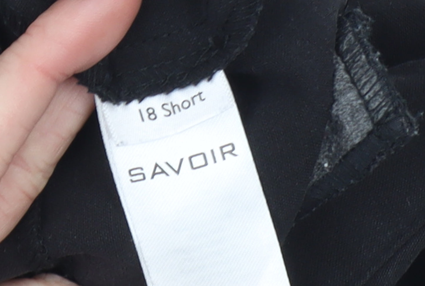 Savoir Women’s Black Size 18 Short Straight Leg Ponte Trousers