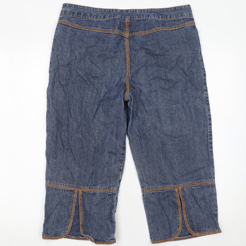 Mambo Women Blue Denim Bermuda Shorts Size 12 Regular Fit