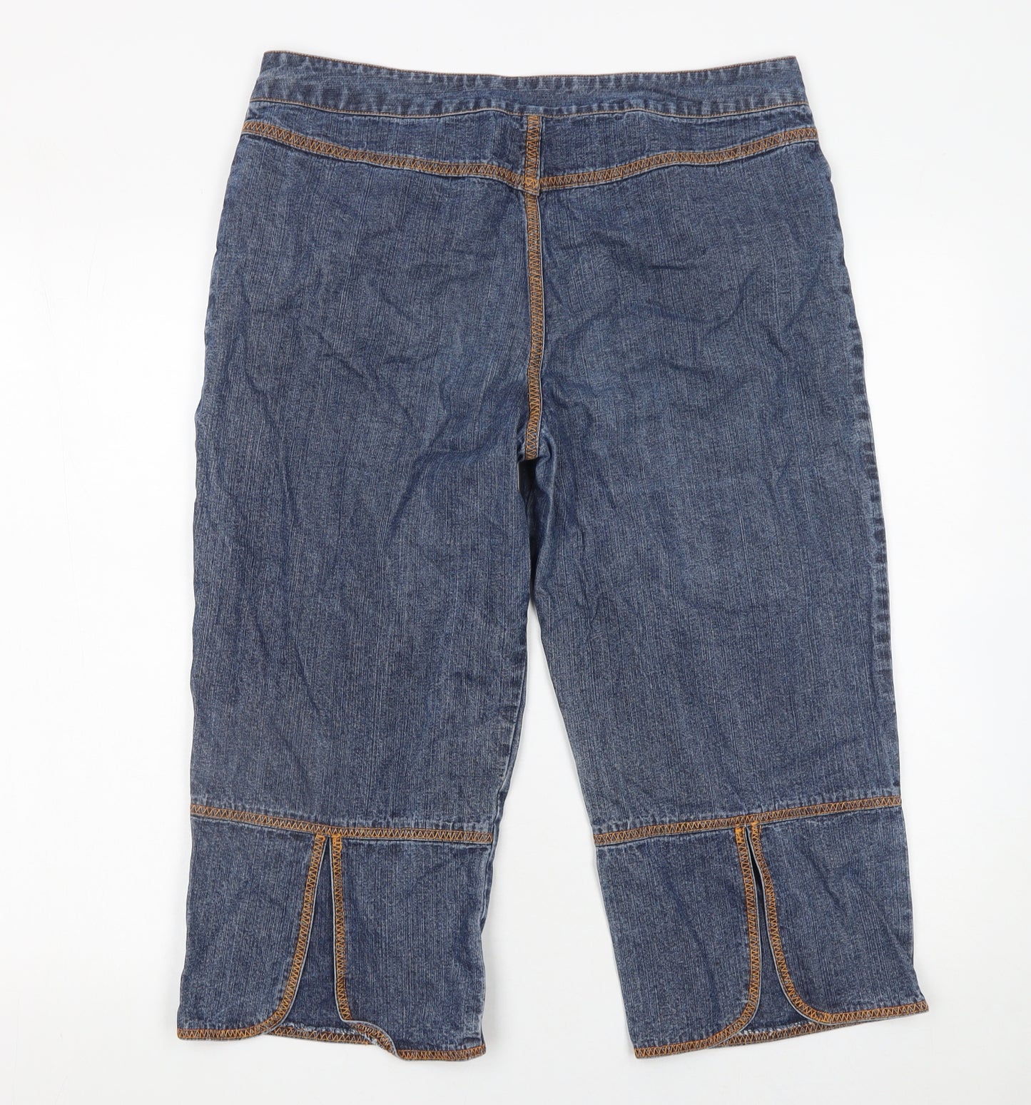 Mambo Women Blue Denim Bermuda Shorts Size 12 Regular Fit