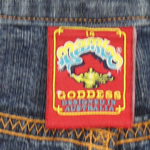 Mambo Women Blue Denim Bermuda Shorts Size 12 Regular Fit