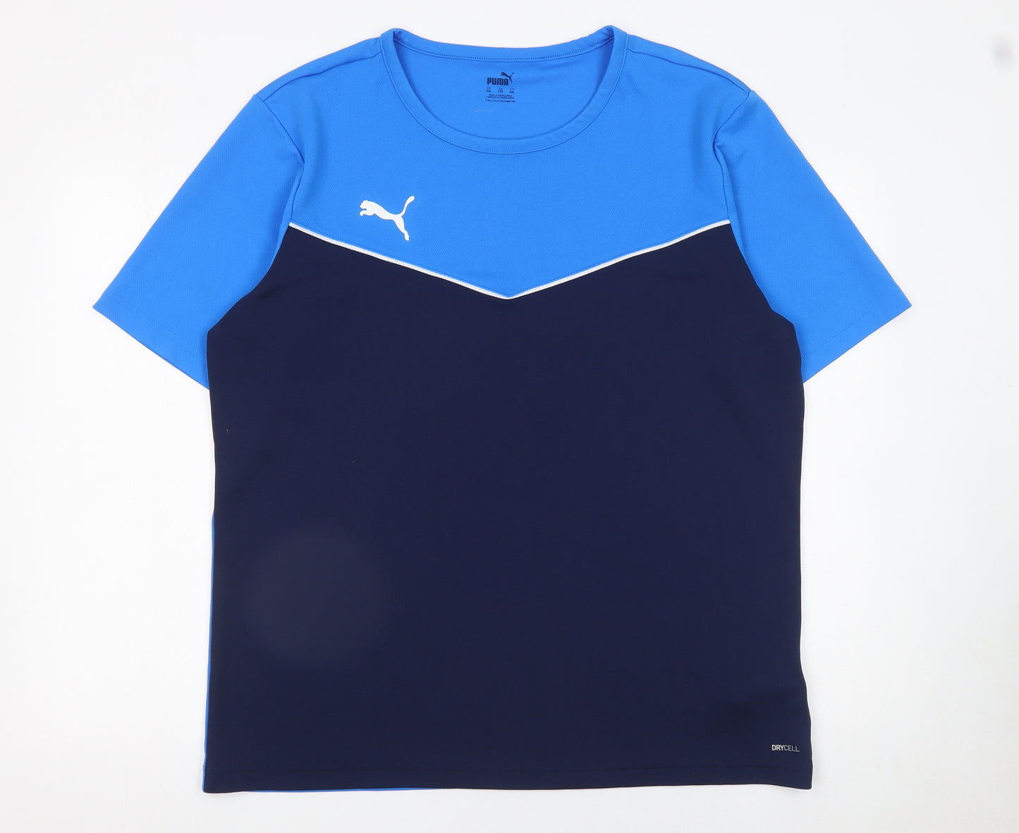 Puma Men Blue Colourblock DryCELL 2XL Short Sleeve Sports T-Shirt