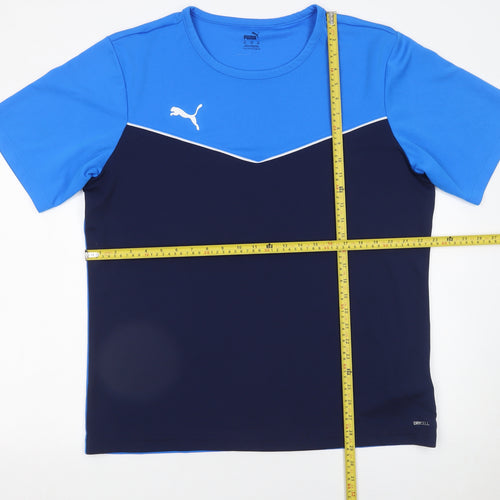 Puma Men Blue Colourblock DryCELL 2XL Short Sleeve Sports T-Shirt