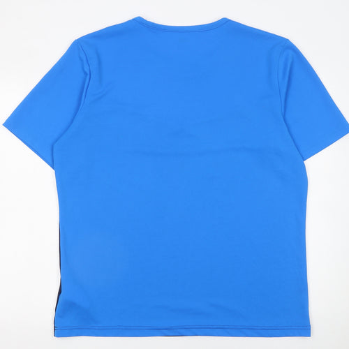 Puma Men Blue Colourblock DryCELL 2XL Short Sleeve Sports T-Shirt