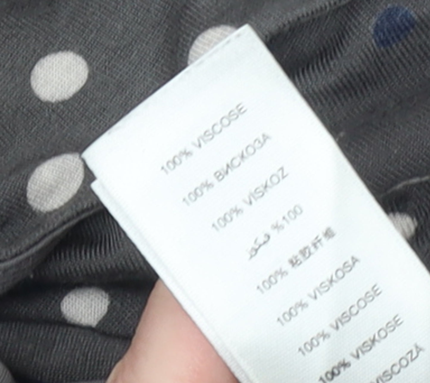 John Rocha Womens Grey Polka Dot Ruffle V-Neck Tunic Blouse Size 20