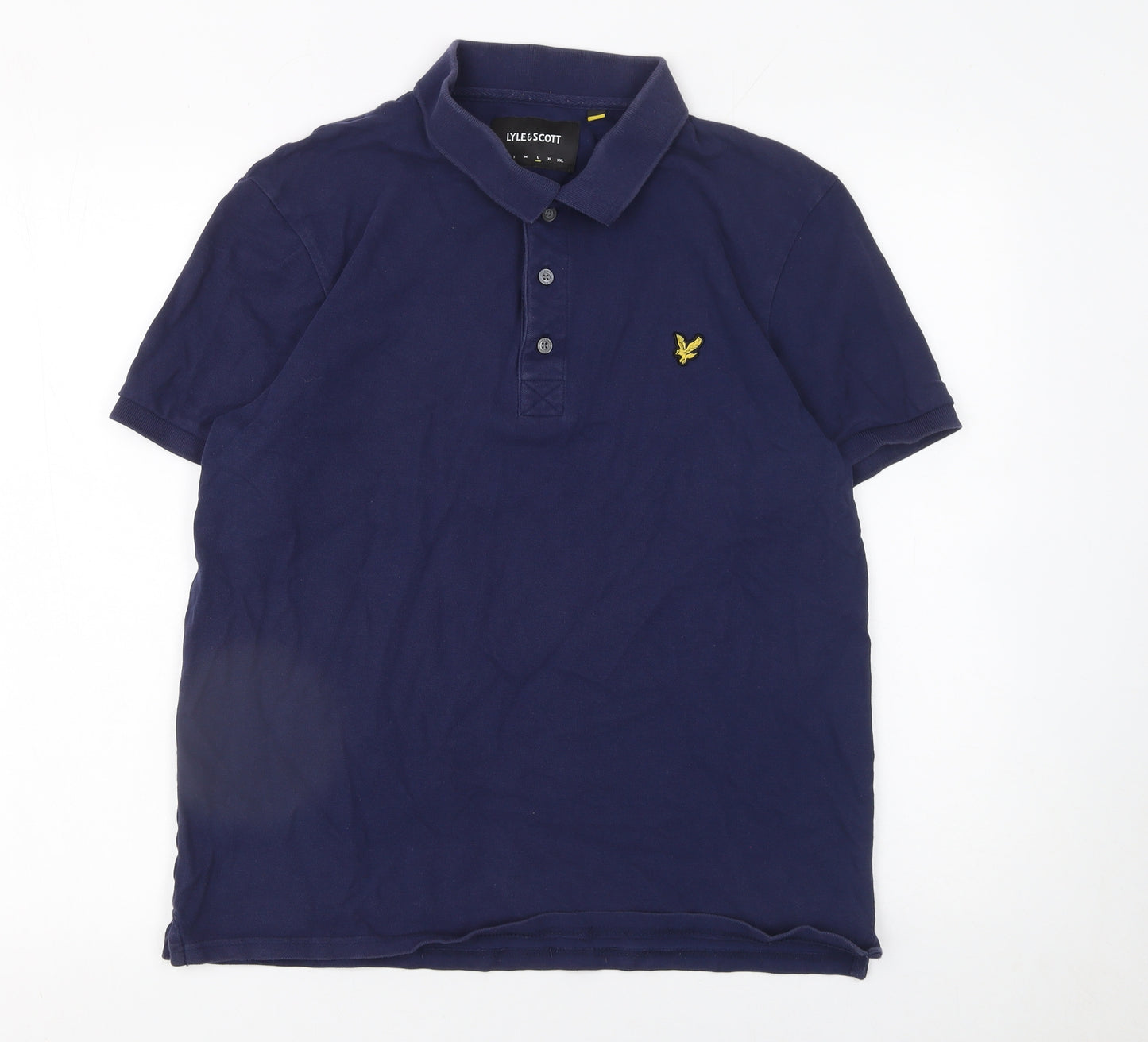 Lyle & Scott Men's Blue Slim Fit Cotton Polo Shirt Size L