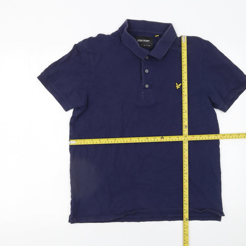 Lyle & Scott Men's Blue Slim Fit Cotton Polo Shirt Size L