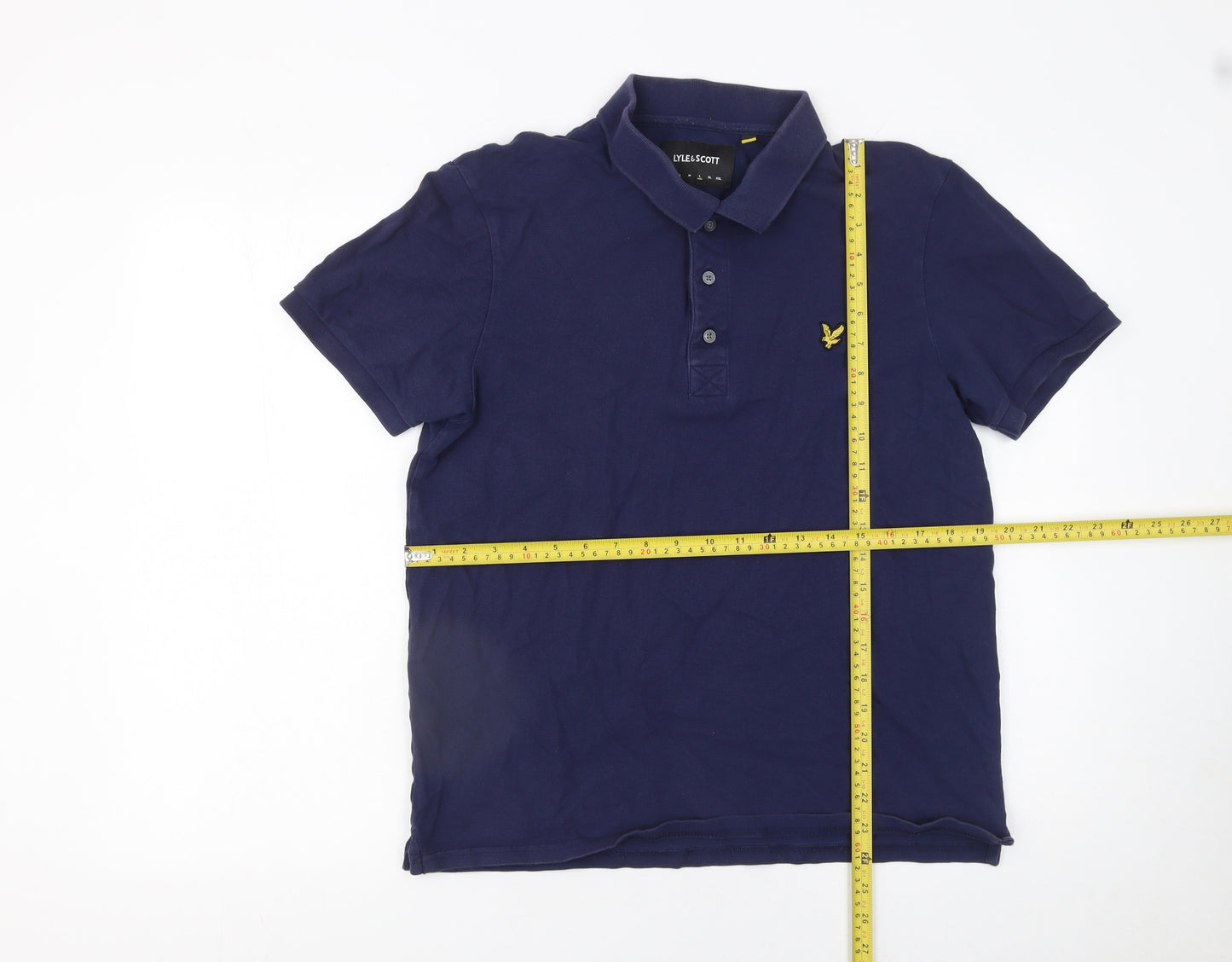 Lyle & Scott Men's Blue Slim Fit Cotton Polo Shirt Size L