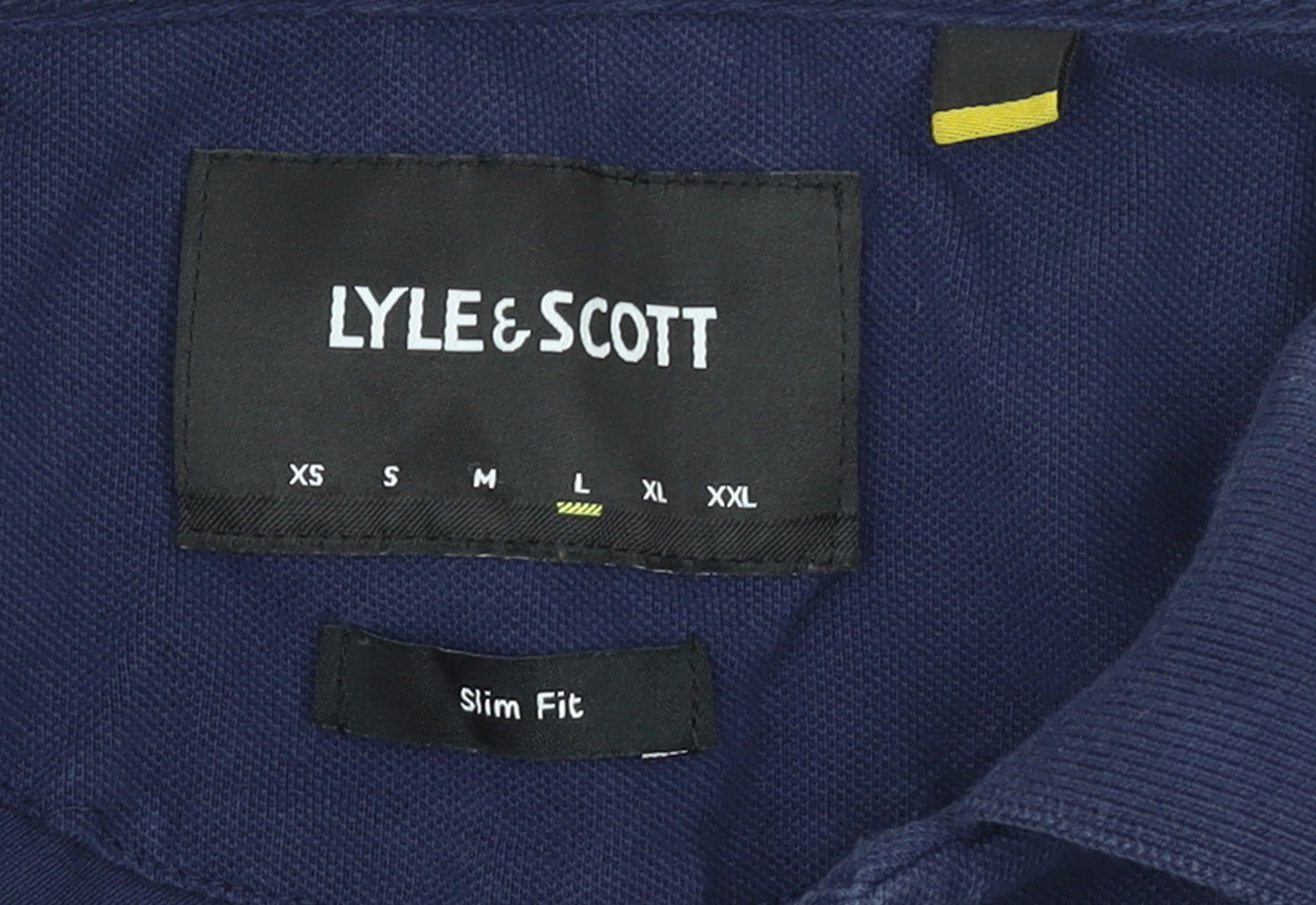 Lyle & Scott Men's Blue Slim Fit Cotton Polo Shirt Size L