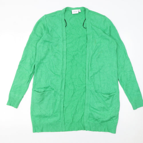 Vila Womens Green Long Sleeve Open Knit Cardigan Size S