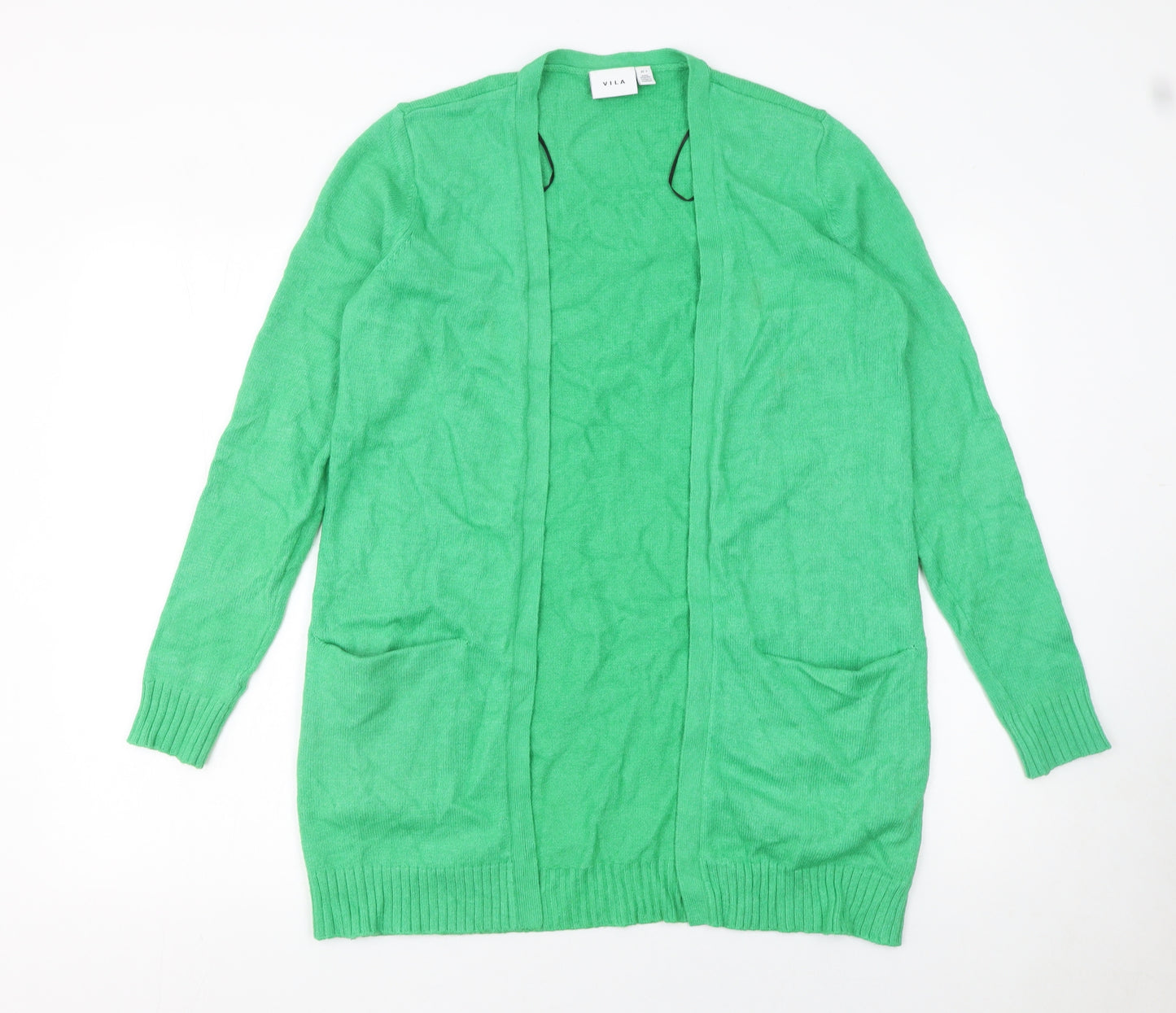 Vila Womens Green Long Sleeve Open Knit Cardigan Size S