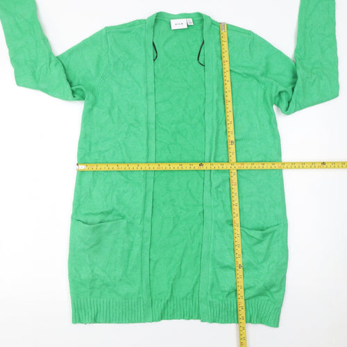 Vila Womens Green Long Sleeve Open Knit Cardigan Size S