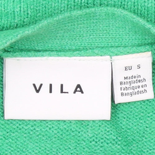 Vila Womens Green Long Sleeve Open Knit Cardigan Size S