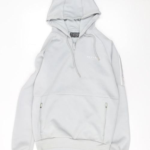 McKenzie Mens Grey 1/2 Zip Hooded Sweatshirt Medium