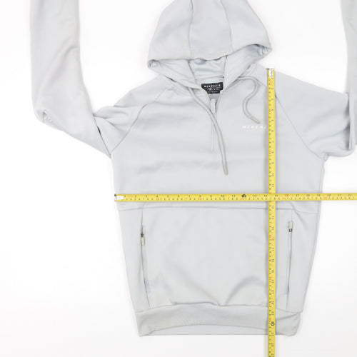 McKenzie Mens Grey 1/2 Zip Hooded Sweatshirt Medium