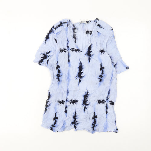 Desires Women Blue Tie-Dye Viscose Tunic Blouse Size L