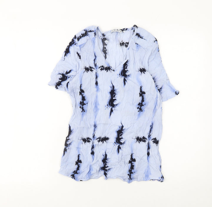 Desires Women Blue Tie-Dye Viscose Tunic Blouse Size L