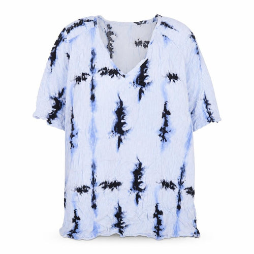 Desires Women Blue Tie-Dye Viscose Tunic Blouse Size L