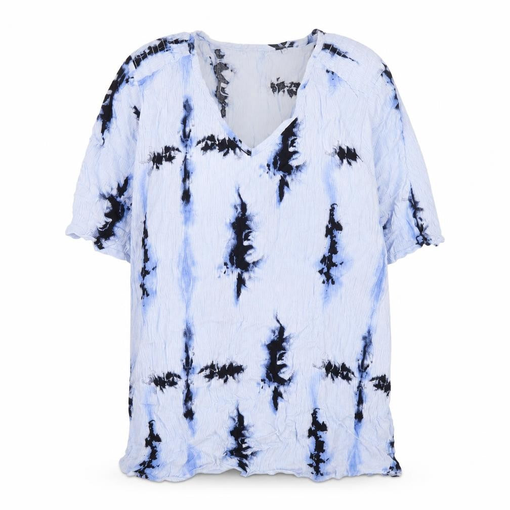Desires Women Blue Tie-Dye Viscose Tunic Blouse Size L