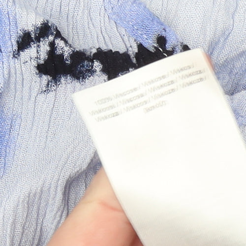 Desires Women Blue Tie-Dye Viscose Tunic Blouse Size L
