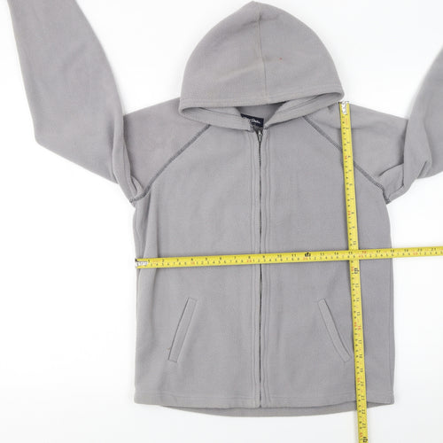 Peter Storm Boys Grey Hooded Fleece Zip Jacket 11-12 Years Outdoor Wear