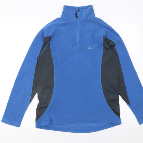 Technicals Women's Blue 1/4 Zip Fleece Pullover Sweatshirt Size 10