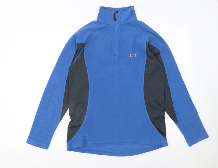 Technicals Women's Blue 1/4 Zip Fleece Pullover Sweatshirt Size 10