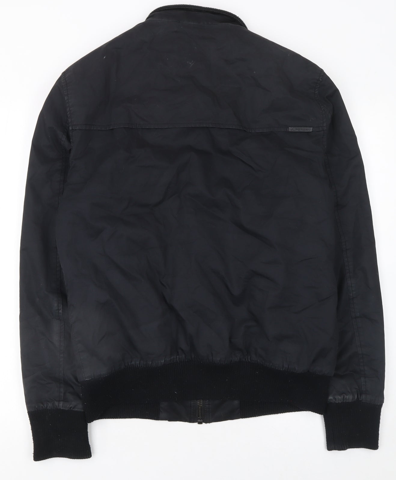 Superdry Men’s Black Bomber Jacket L Cotton Casual Zip Coat