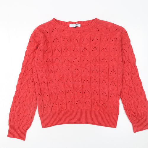 Kelly & Grace Women’s Red Cable Knit Crew Neck Jumper XL
