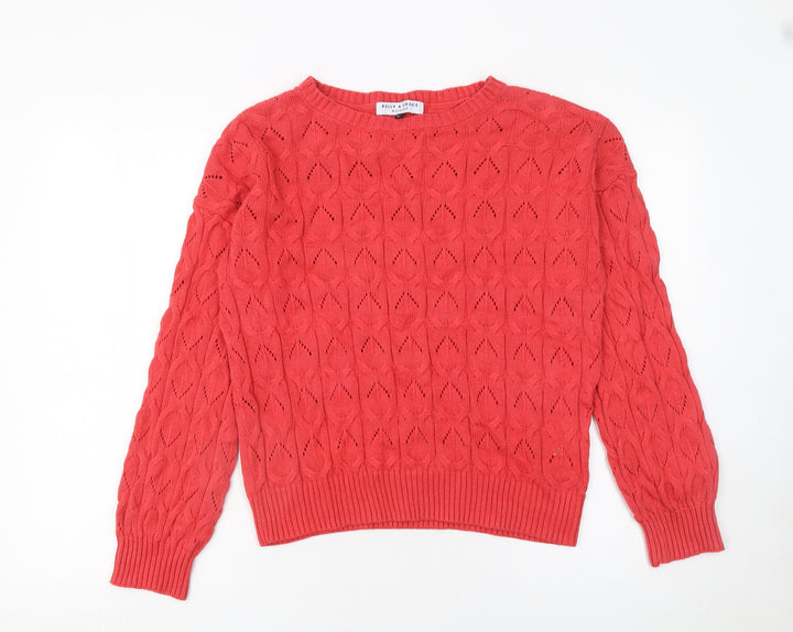 Kelly & Grace Women’s Red Cable Knit Crew Neck Jumper XL