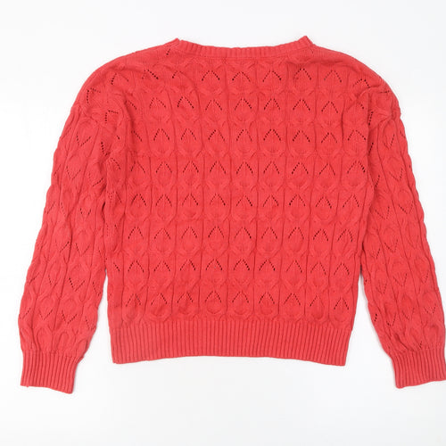 Kelly & Grace Women’s Red Cable Knit Crew Neck Jumper XL