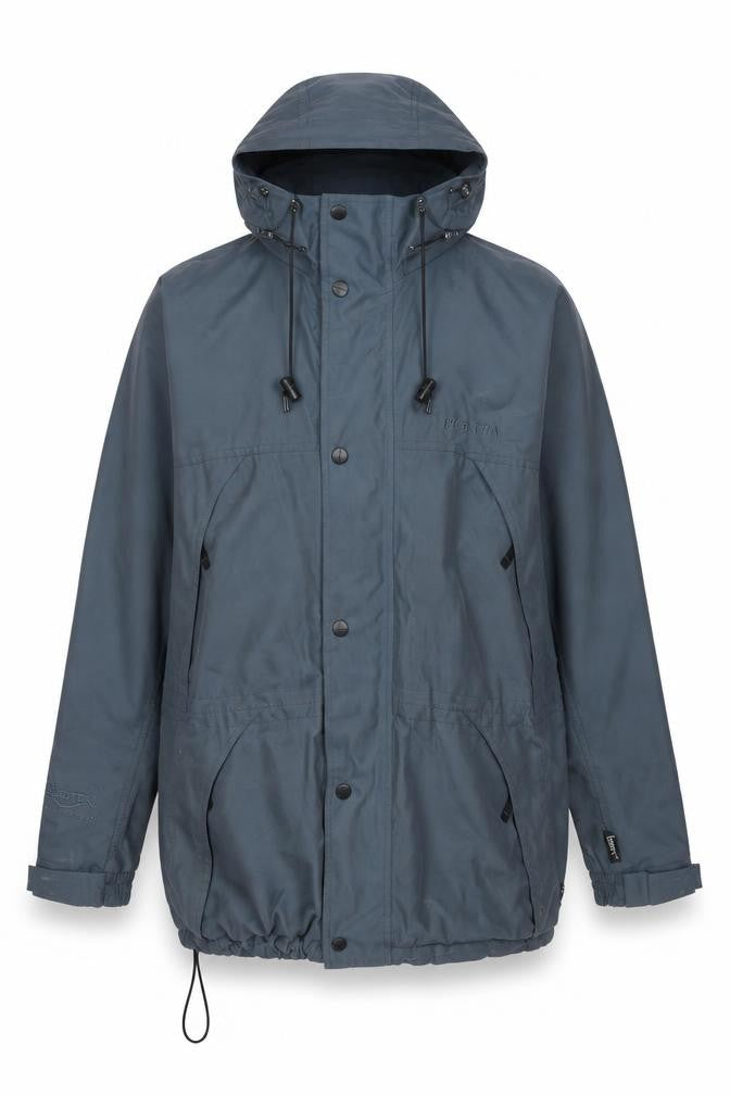 Front view of Regatta Men's Blue Waterproof Hooded Rain Jacket M 40in Outdoor Coat