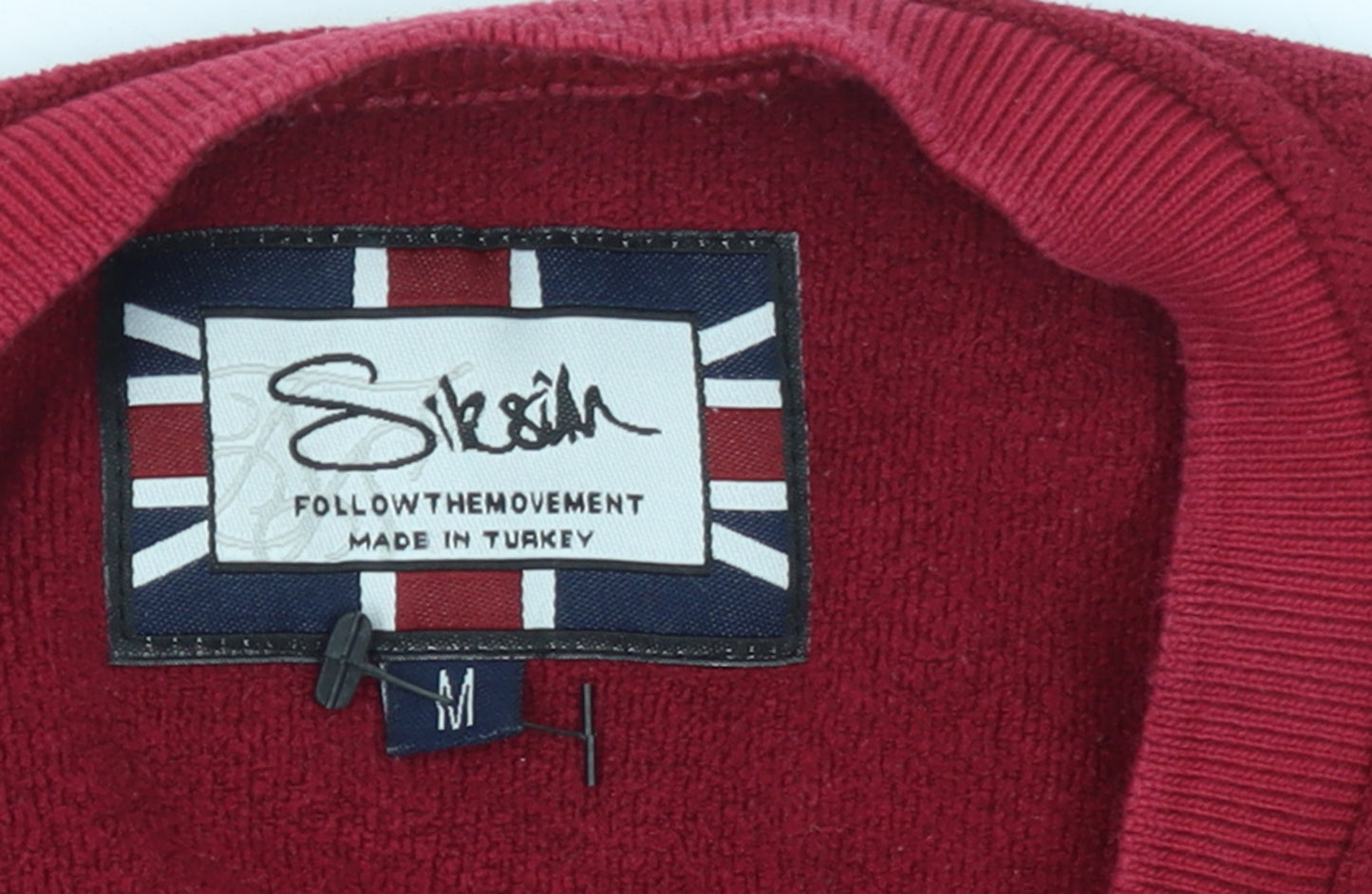 SikSilk Men's Red Short Sleeve 1/2 Zip Crew Neck T-Shirt Size M