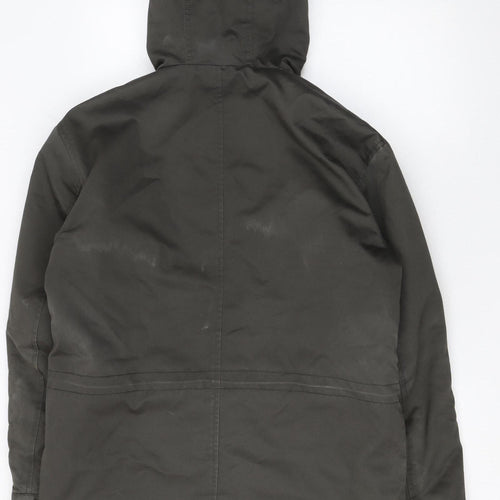 Springfield Womens Green Fur Trim Hooded Parka Jacket Size M