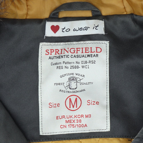 Springfield Womens Green Fur Trim Hooded Parka Jacket Size M