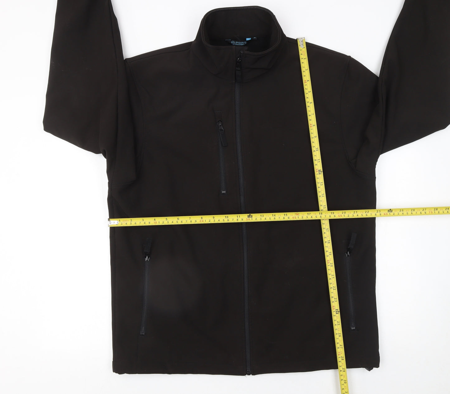 Fort Workwear Men’s Black Soft Shell Jacket M Windproof Water Resistant