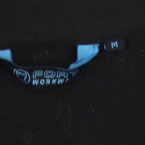 Fort Workwear Men’s Black Soft Shell Jacket M Windproof Water Resistant