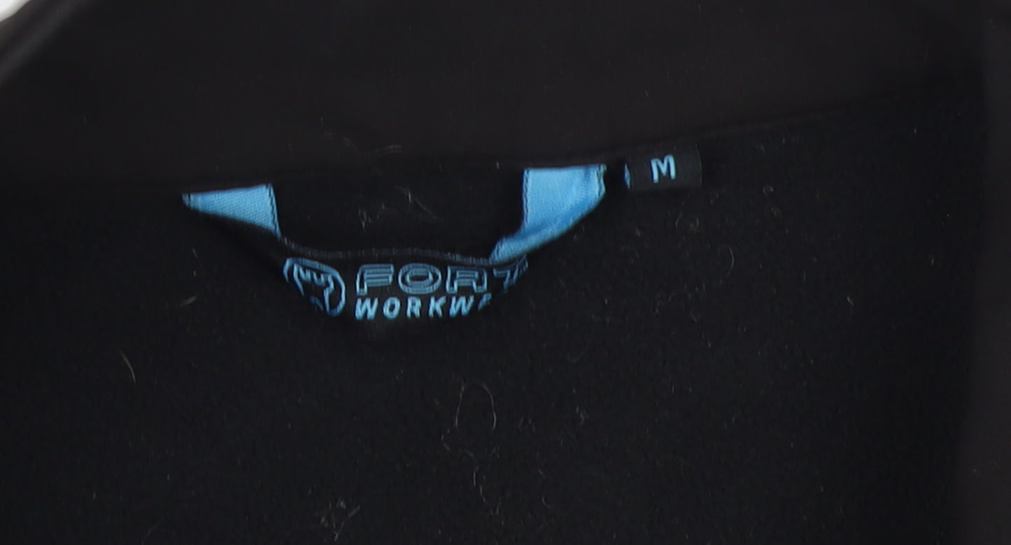 Fort Workwear Men’s Black Soft Shell Jacket M Windproof Water Resistant