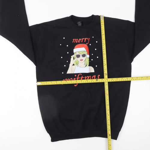 Gildan Women Black Merry Swiftmas Crew Neck Sweatshirt Size L