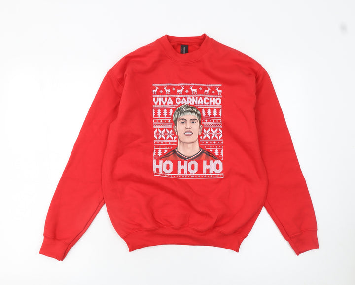 Gildan Boys Red Christmas Pullover Sweatshirt L Funny Graphic Ho Ho Ho