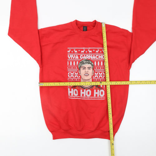 Gildan Boys Red Christmas Pullover Sweatshirt L Funny Graphic Ho Ho Ho