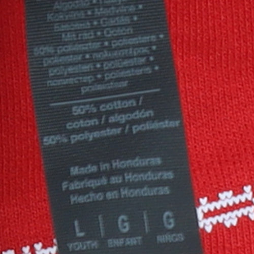 Gildan Boys Red Christmas Pullover Sweatshirt L Funny Graphic Ho Ho Ho
