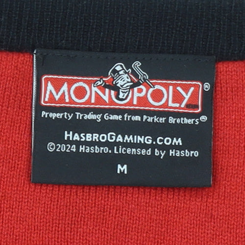 Monopoly Men's Red Graphic Knit Pullover Jumper Size M
