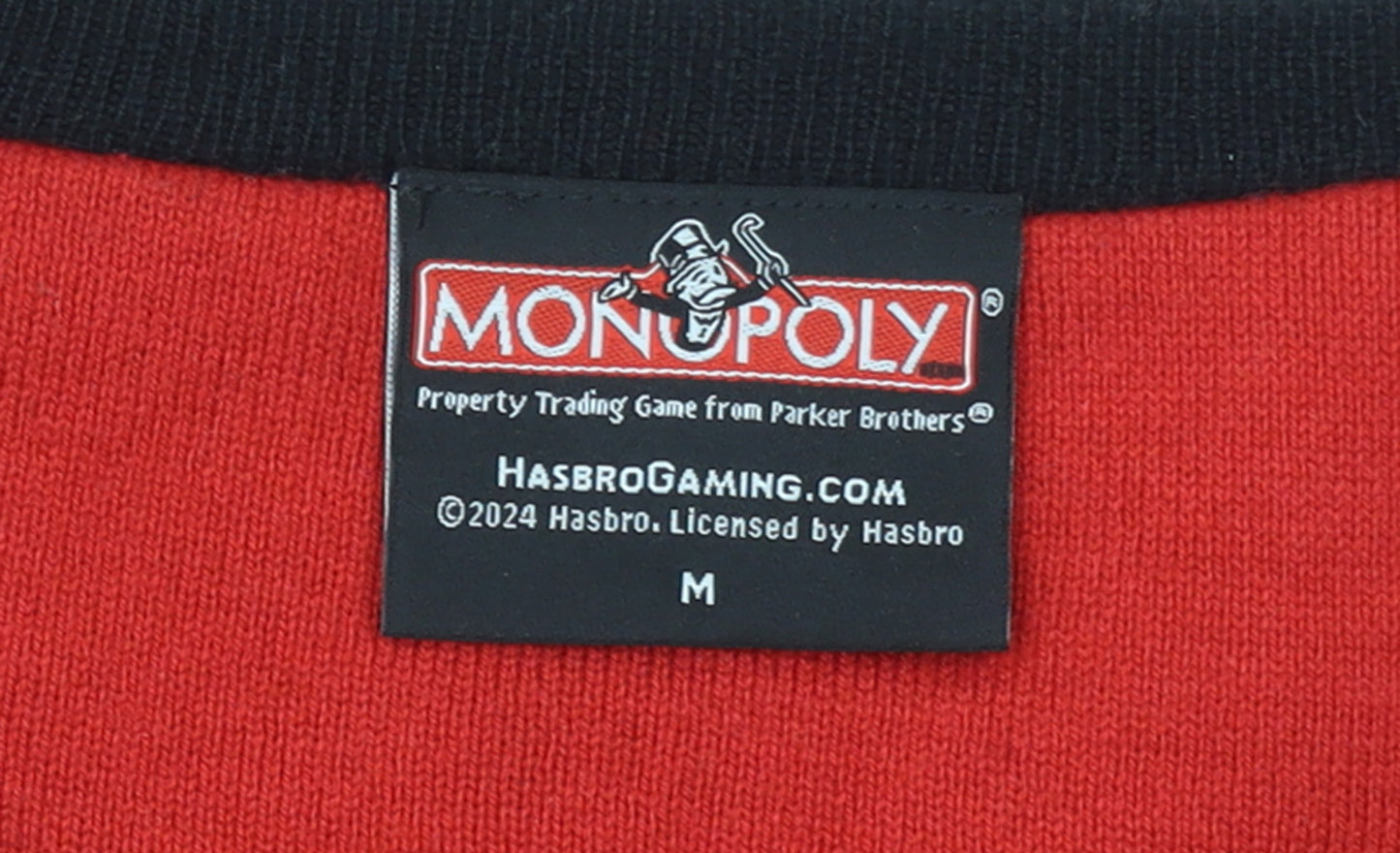 Monopoly Men's Red Graphic Knit Pullover Jumper Size M