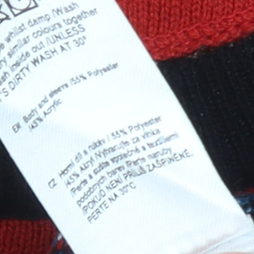 Monopoly Men's Red Graphic Knit Pullover Jumper Size M
